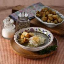 Bread Soup With Garlic & Eggs