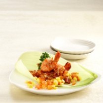 Baked Prawn With Corn Salsa Sauce
